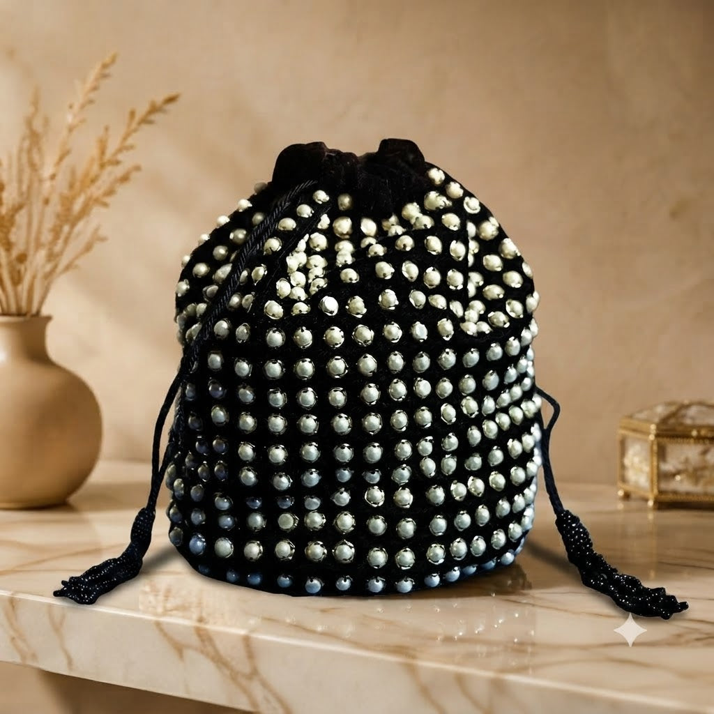 Velvet pearl Potli
